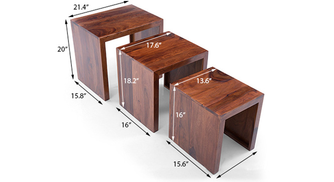Xeliot Nested Stools Teak
